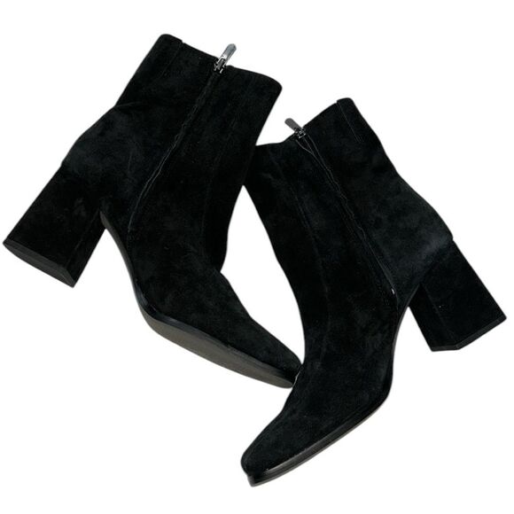 Sam Edelman Black Suede Leather Chunky Heel Bootie(Size 9) - Picture 3 of 9